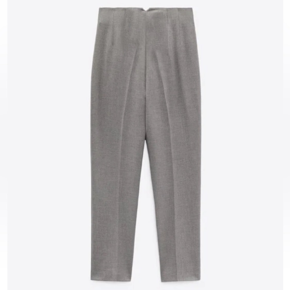 Zara High-Waisted Grey Pants